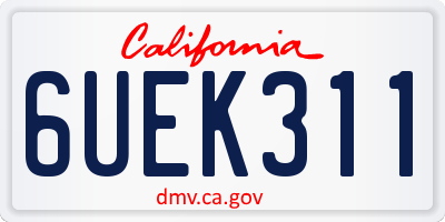CA license plate 6UEK311