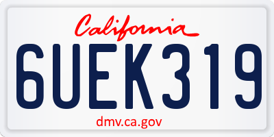 CA license plate 6UEK319