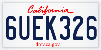 CA license plate 6UEK326