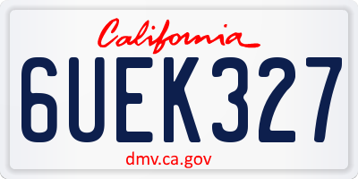 CA license plate 6UEK327