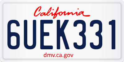 CA license plate 6UEK331