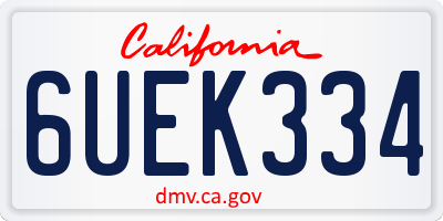 CA license plate 6UEK334