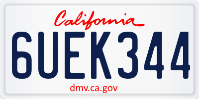 CA license plate 6UEK344