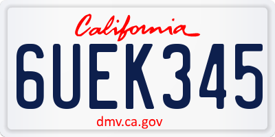 CA license plate 6UEK345