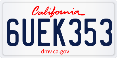 CA license plate 6UEK353