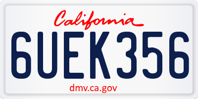 CA license plate 6UEK356