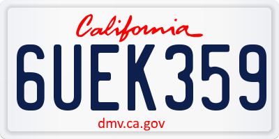 CA license plate 6UEK359