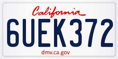 CA license plate 6UEK372