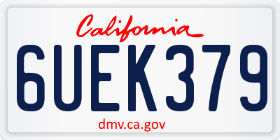 CA license plate 6UEK379