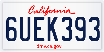 CA license plate 6UEK393