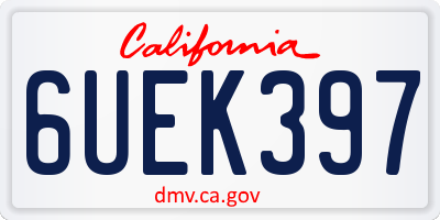 CA license plate 6UEK397