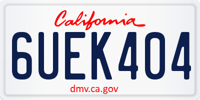 CA license plate 6UEK404