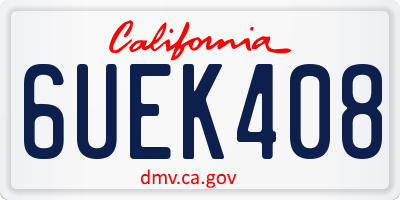 CA license plate 6UEK408