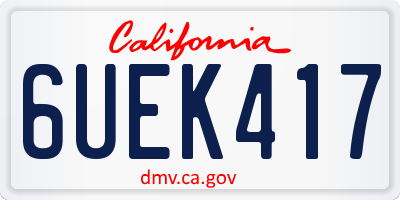 CA license plate 6UEK417