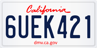 CA license plate 6UEK421