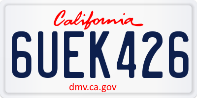 CA license plate 6UEK426