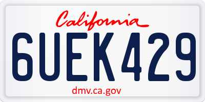 CA license plate 6UEK429