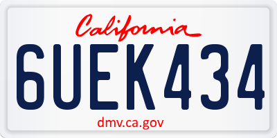 CA license plate 6UEK434