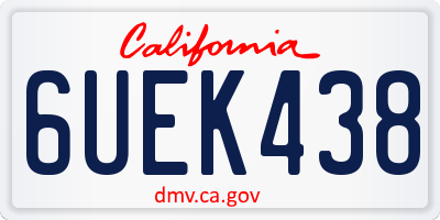 CA license plate 6UEK438