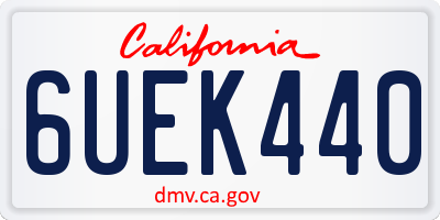 CA license plate 6UEK440