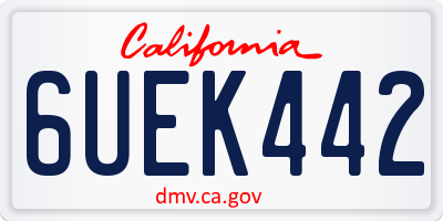CA license plate 6UEK442