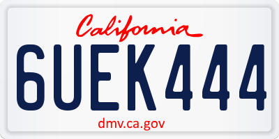 CA license plate 6UEK444