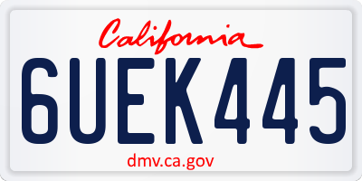CA license plate 6UEK445