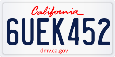 CA license plate 6UEK452