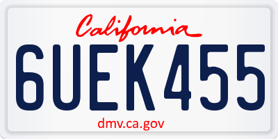 CA license plate 6UEK455