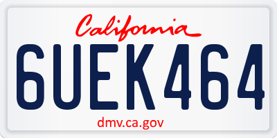 CA license plate 6UEK464