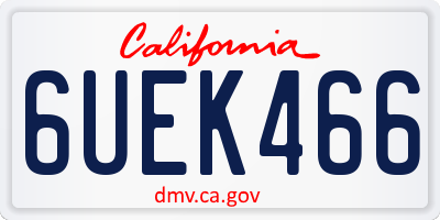 CA license plate 6UEK466