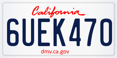 CA license plate 6UEK470