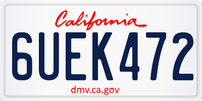 CA license plate 6UEK472