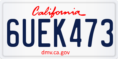 CA license plate 6UEK473