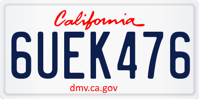 CA license plate 6UEK476