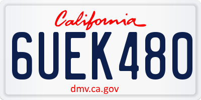 CA license plate 6UEK480