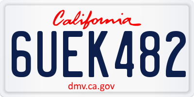CA license plate 6UEK482