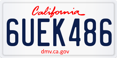 CA license plate 6UEK486