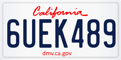 CA license plate 6UEK489