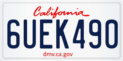 CA license plate 6UEK490