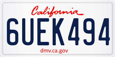 CA license plate 6UEK494