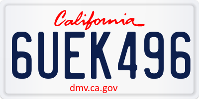 CA license plate 6UEK496