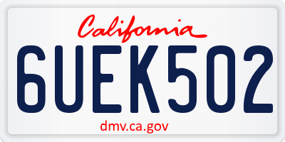 CA license plate 6UEK502