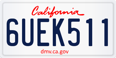CA license plate 6UEK511