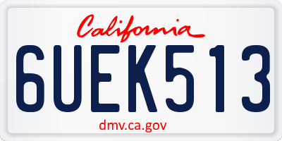 CA license plate 6UEK513