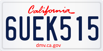 CA license plate 6UEK515