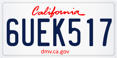 CA license plate 6UEK517