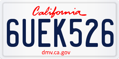 CA license plate 6UEK526