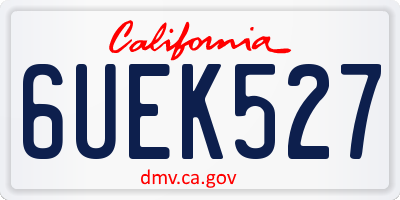 CA license plate 6UEK527