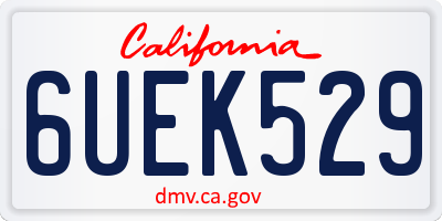 CA license plate 6UEK529